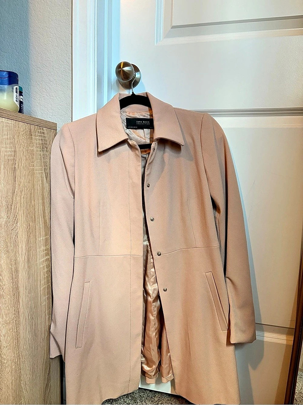 Zara Pink Trench Coat Medium